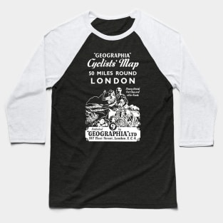 Vintage London Cycle Map Baseball T-Shirt